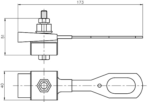 Чертеж, размеры зажима PA 80/2